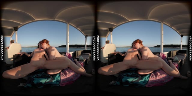 Rebeka Ruby With Her Friend Lily Mays Naked Sunset Boat Cruise With Sucking And Licking Lesbian Fun VRgoddess — photo 4