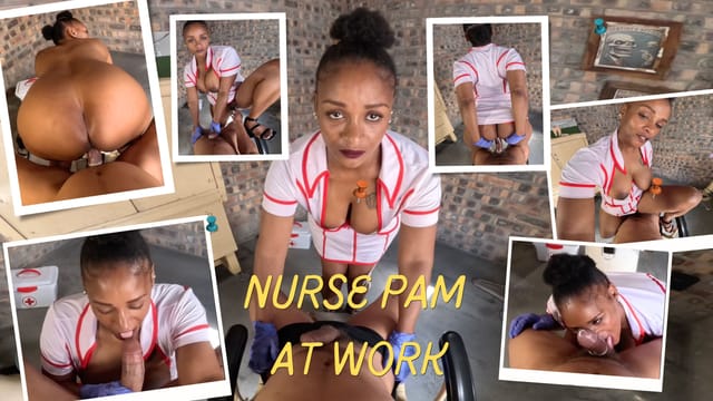 Mistress April in a nurse cosplay performs a POV blowjob on Pam while wearing a headset in a 4K VR production by April Movie Productions.