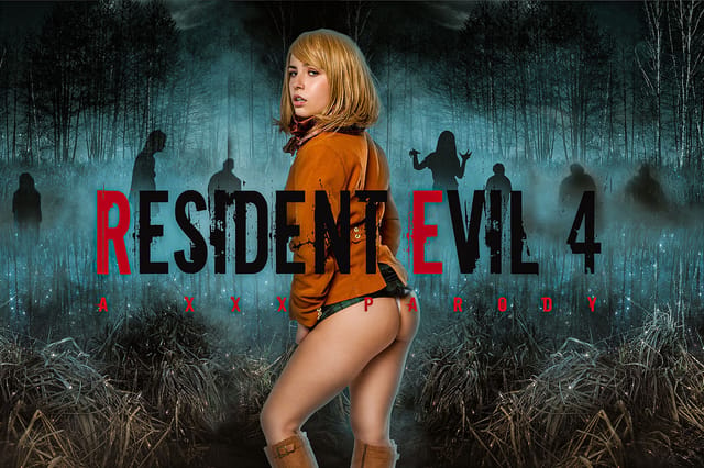 Chanel Camryn cosplaying as Ashley Graham performs a POV blowjob in a Resident Evil setting with 60fps VR production