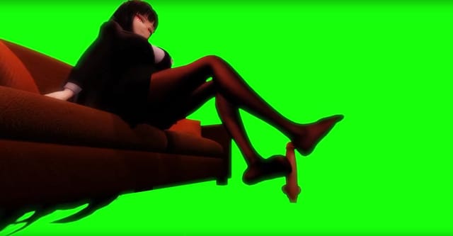 Rio performs a footjob in nylons during a Blue Archive parody VR passthrough video filmed in 4K resolution.
