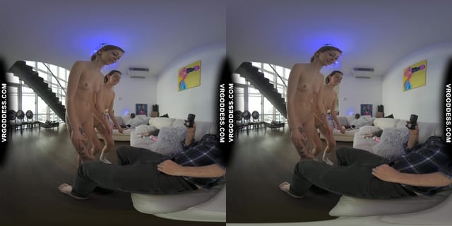Rebeka Ruby And Bleika Give Lucky Cameraman Double Blowjob Between The Scenes Loves Cumplay MouthCum VRgoddess — photo 4