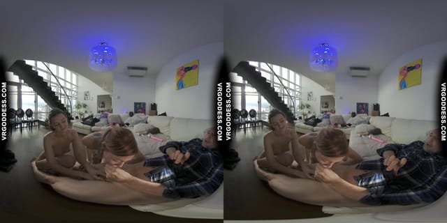 Rebeka Ruby And Bleika Give Lucky Cameraman Double Blowjob Between The Scenes Loves Cumplay MouthCum VRgoddess — photo 1