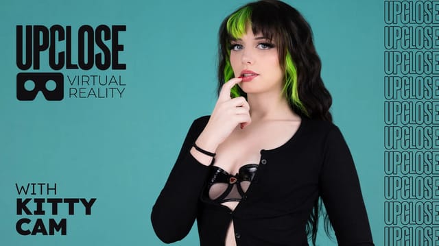 Kitty Cam performs a POV blowjob in lingerie during this 4K VR video shot at 60 FPS.