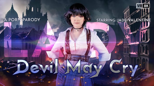 Jade Valentine in cosplay performs anal and oral acts in a VR POV scene with 60 FPS graphics.