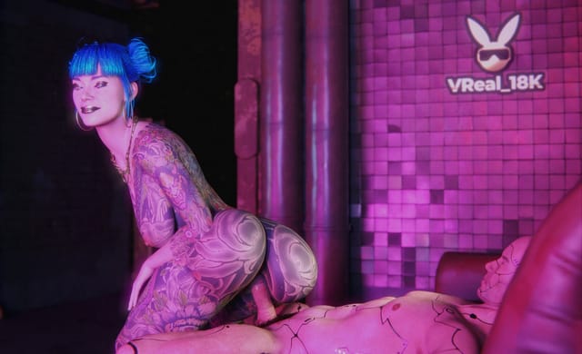Cheri Nowlin dances at Clouds Nightclub in a Cyberpunk 2077 parody VR video produced by VReal_18K in 4K resolution.
