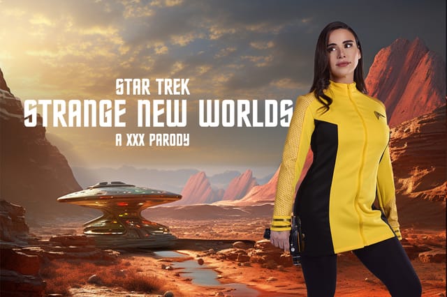 Suttin performs a blowjob in a Star Trek parody scene featuring 4K VR and 60 FPS visuals.