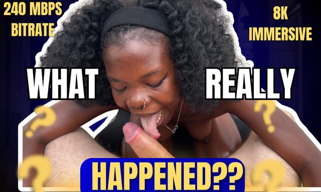 Amelia Star performs an interracial blowjob and sex in a VR POV scene with 8k resolution and high bitrate production.