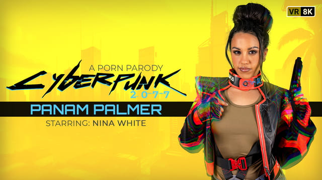 Nina White as Panam Palmer receives a close up POV blowjob in Cyberpunk 2077 cosplay from VR Conk in 60 FPS VR video