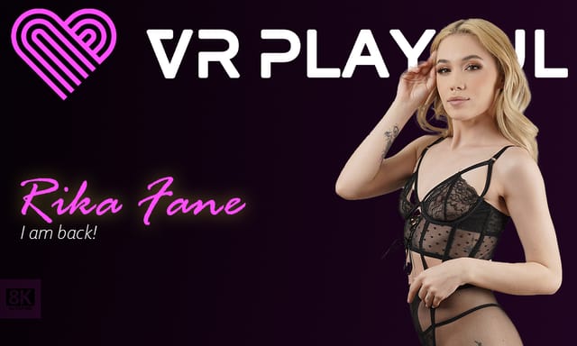 Rika Fane performs a POV blowjob in lingerie for VR Playful 4K 60 FPS adult video.