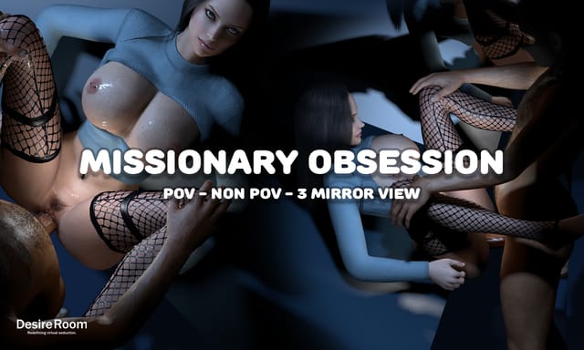 A blonde woman in lingerie performs missionary sex in a bedroom setting for this 4K VR POV video by Desire Room.
