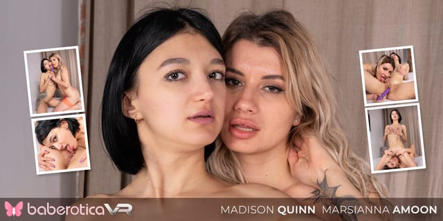 Madison Quinn and Marsianna Amoon perform oral sex in a 4K VR POV scene