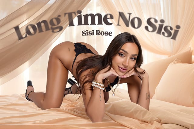 Sisi Rose performs a blowjob in lingerie during a 56 minute 4K VR scene ending with a face cum