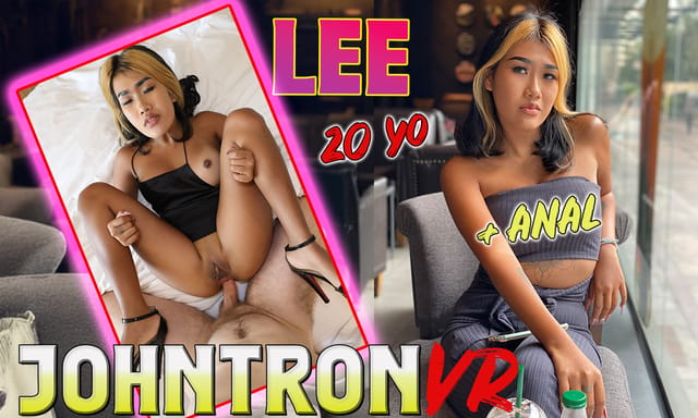 Lee, an Asian adult model, performs oral sex and receives anal in a salon setting for JohnTronVR in this 60 FPS VR video.