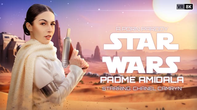 Chanel Camryn as Padme Amidala gives a POV blowjob in cosplay for VR Conk 60fps production