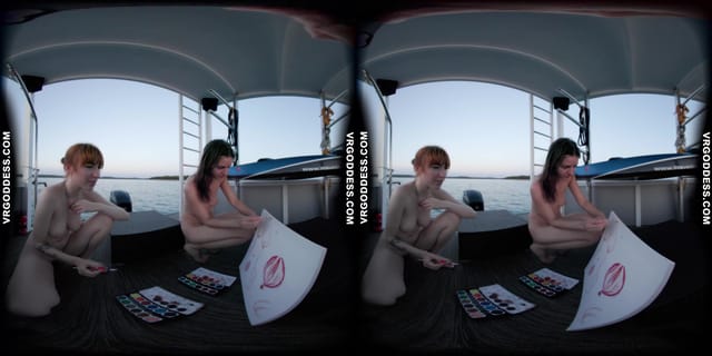 Lily Mays And Rebeka Ruby Painting Eachothers Pussies While Boating On Vacation Together VRgoddess — photo 5