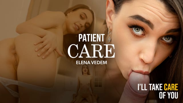 Brunette Elena Vedem performs a POV blowjob in a clinic setting for this 4K VR patient care scene by Virtual Real Porn