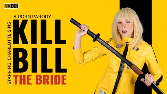 Charlotte Sins in a Kill Bill cosplay performs a POV blowjob in 4K VR for VR Conk
