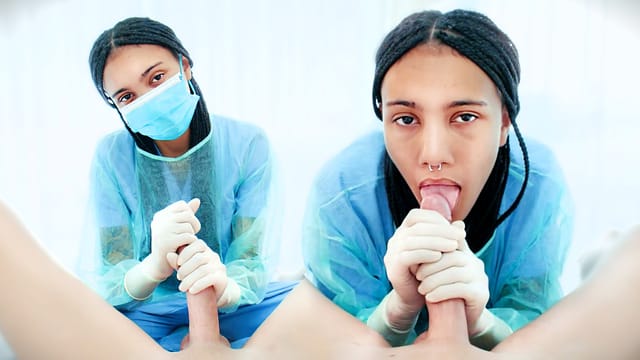 Lisa Cruz performs a fetish massage and blowjob in a medical office setting during this premium 60 FPS VR POV scene.