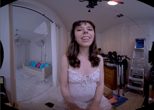 Krystal Palmer performs a solo casting in a POV scene with 60 FPS VR video quality.