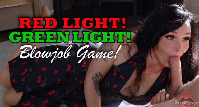Darya Jane performs a blowjob in a Redlight Greenlight game setting, captured in 4K 60 FPS VR POV.