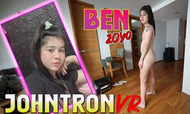 Skinny Thai girl receives a deep creampie from Ben in this 4K POV VR video shot in a home setting.