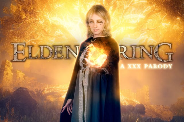 Melody Marks as Melina performs a POV blowjob in an Elden Ring cosplay setting featuring 60 FPS VR video game style content.