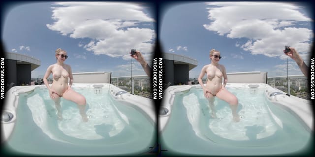 Behind The Scenes With Babyhunterz Taking A Nude Swimming Dip In Rooftop Jacuzzi VRgoddess — photo 1