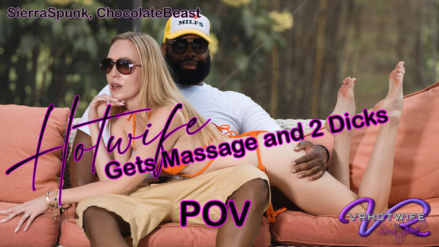 Sierra Spunk performs oral sex during a blonde bbc threesome in a vr hotwife 4k pov scene