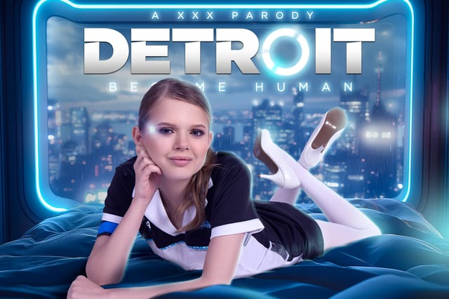 CoCo Lovelock cosplay in Detroit Become Human VR parody, featuring POV scenes, 60 FPS, and premium video game themes.