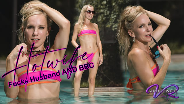Bella Bare performs group sex and double penetration with a BBC partner while her husband watches in this non POV VR video.