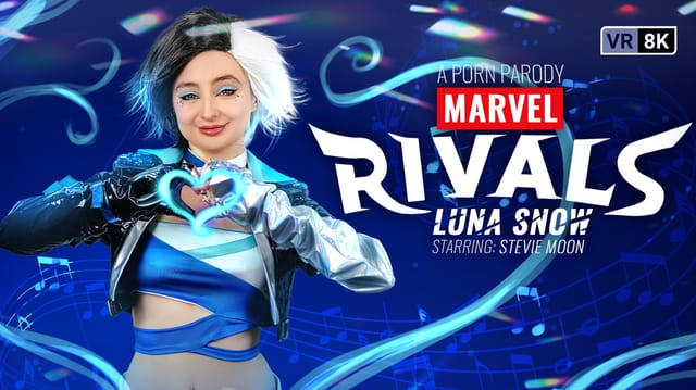 Stevie Moon performs a POV blowjob in cosplay as Luna Snow, featuring 60 FPS VR content from VR Conk.