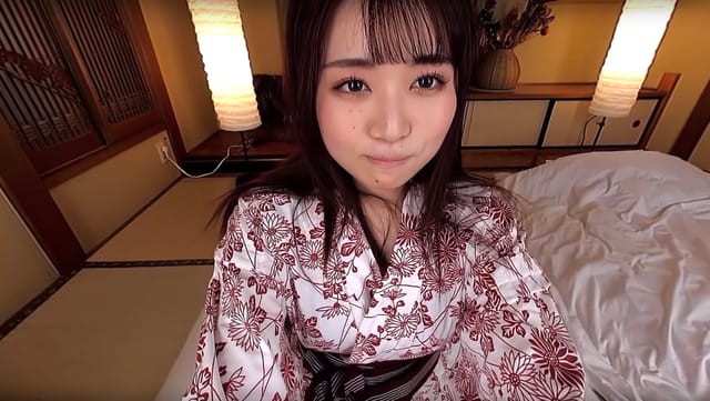 Aoi Amano performs a blowjob in a hot spring setting captured in 4K VR POV