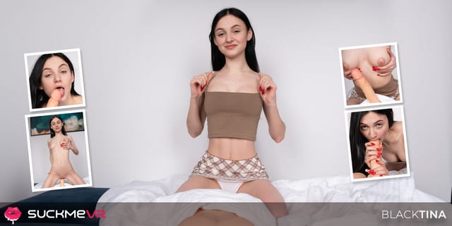 Brunette Black Tina performs oral sex in a POV VR scene filmed in 4K resolution with a Polish doll theme.