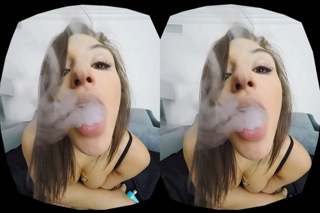 Abella Danger smokes and wears a butt plug with stockings in this 4K solo VR POV video by HologirlsVR
